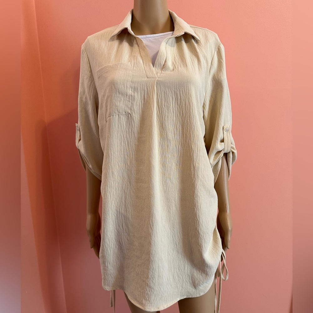 Women’s Beige Bathing Suit Cover-up, Size Medium